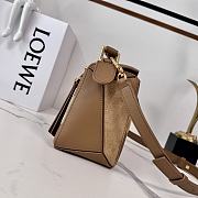 Okify Loewe Puzzle Small Bag In Brown Calfskin And Suede 24x16.5x10.5cm - 2