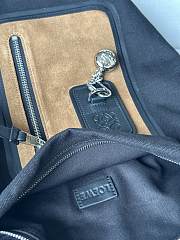 Okify Loewe Flex Small Loop Bucket Bag Black Canvas And Brown Suede 32x12x28cm - 4