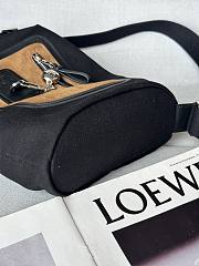 Okify Loewe Flex Small Loop Bucket Bag Black Canvas And Brown Suede 32x12x28cm - 3