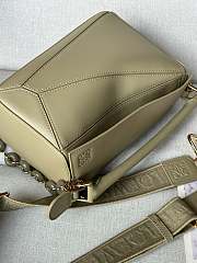 Okify Loewe Puzzle Edge Bag In Dark Green With Metal Chain 24x10.5x16cm - 5