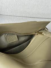 Okify Loewe Puzzle Edge Bag In Dark Green With Metal Chain 24x10.5x16cm - 2