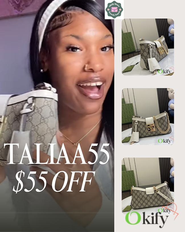 Okify Gucci Padlock Small Shoulder Bag In White 27x14x6cm - 1