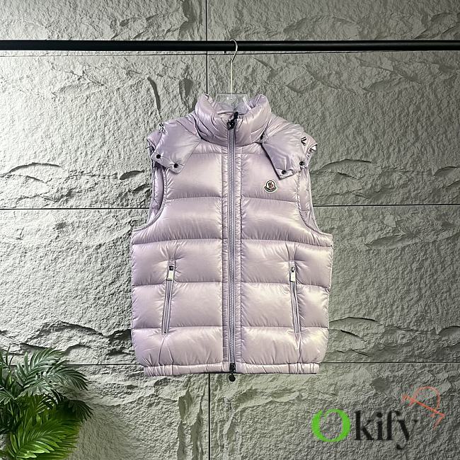 Okify Moncler Bormes Purple Sleeveless Hooded Down Vest Unisex  - 1