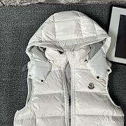 Okify Moncler Bormes White Sleeveless Hooded Down Vest Unisex  - 6