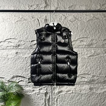 Okify Moncler Bormes Black Sleeveless Hooded Down Vest Unisex 