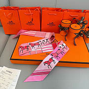 Okify Hermes Pink Twill Silk Scarf 25996 - 5