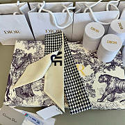 Okify Dior Blue Twill Silk Scarf 105x6cm  - 4