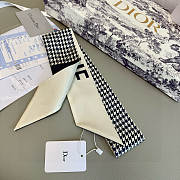 Okify Dior Blue Twill Silk Scarf 105x6cm  - 3