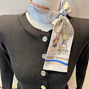 Okify Louis Vuitton Up and Away Silk Twilly Scarf 120x8cm 25999 - 3