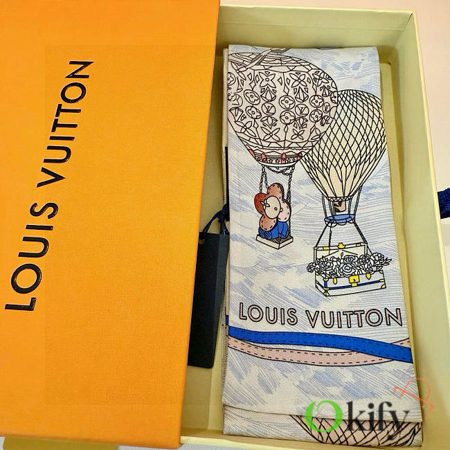 Okify Louis Vuitton Up and Away Silk Twilly Scarf 120x8cm 25999 - 1