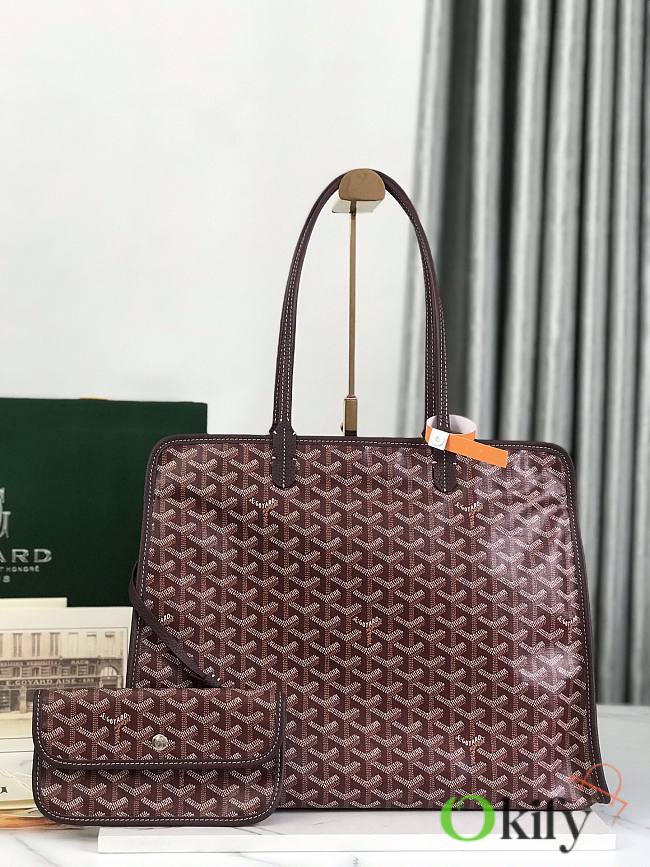 Okify Goyard Hardy PM Bag In Dark Red 40x31x17cm  - 1