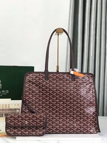 Okify Goyard Hardy PM Bag In Dark Red 40x31x17cm 