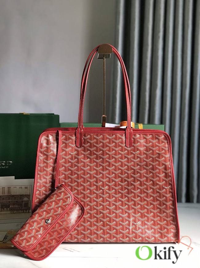 Okify Goyard Hardy PM Bag In Red 40x31x17cm  - 1
