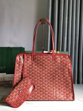 Okify Goyard Hardy PM Bag In Red 40x31x17cm 