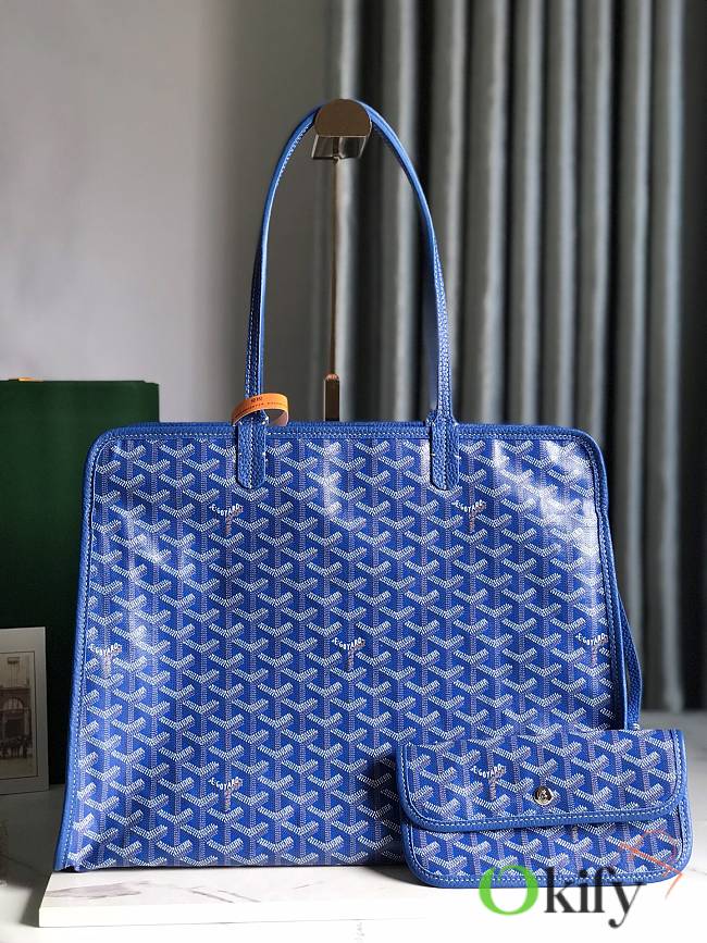 Okify Goyard Hardy PM Bag In Blue 40x31x17cm  - 1
