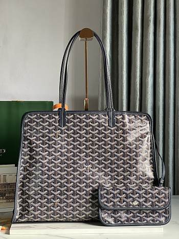 Okify Goyard Hardy PM Bag In Dark Blue 40x31x17cm 