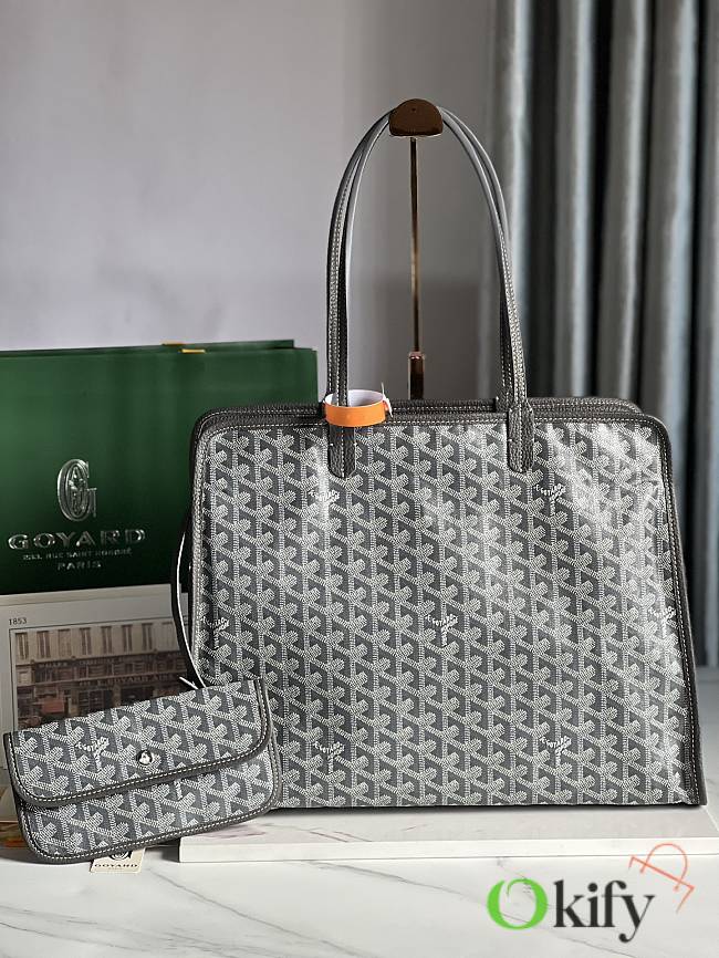 Okify Goyard Hardy PM Bag In Gray 40x31x17cm  - 1