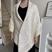 Okify Louis Vuitton Beige Wool And Silk Square Scarf 140x140cm - 5