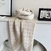 Okify Louis Vuitton Beige Wool And Silk Square Scarf 140x140cm - 4