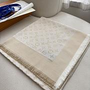 Okify Louis Vuitton Beige Wool And Silk Square Scarf 140x140cm - 3