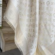 Okify Louis Vuitton Beige Wool And Silk Square Scarf 140x140cm - 2