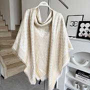 Okify Louis Vuitton Beige Wool And Silk Square Scarf 140x140cm - 1