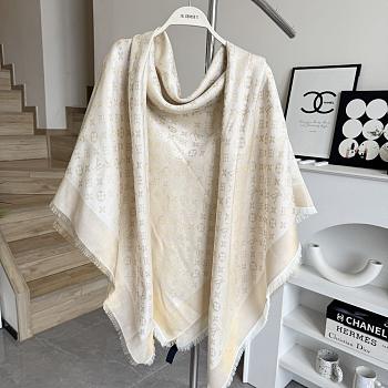 Okify Louis Vuitton Beige Wool And Silk Square Scarf 140x140cm