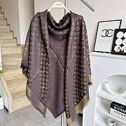 Okify Louis Vuitton Brown Wool And Silk Square Scarf 140x140cm - 5