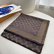 Okify Louis Vuitton Brown Wool And Silk Square Scarf 140x140cm - 6
