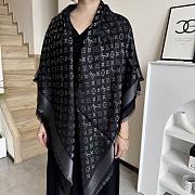 Okify Louis Vuitton Black Wool And Silk Square Scarf 140x140cm - 3