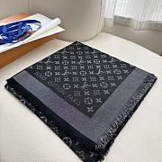 Okify Louis Vuitton Black Wool And Silk Square Scarf 140x140cm - 2