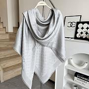 Okify Louis Vuitton Gray Wool And Silk Square Scarf 140x140cm - 6