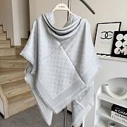 Okify Louis Vuitton Gray Wool And Silk Square Scarf 140x140cm - 1
