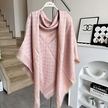 Okify Louis Vuitton Pink Wool And Silk Square Scarf 140x140cm
