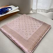 Okify Louis Vuitton Pink Wool And Silk Square Scarf 140x140cm - 2