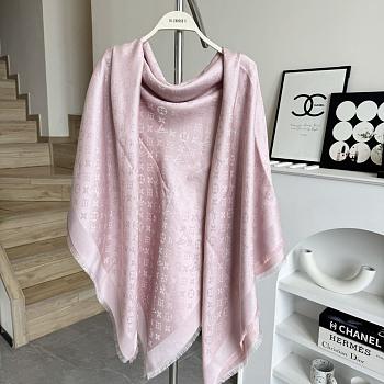 Okify Louis Vuitton Light Pink Wool And Silk Square Scarf 140x140cm