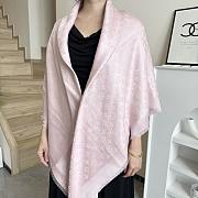 Okify Louis Vuitton Light Pink Wool And Silk Square Scarf 140x140cm - 6