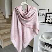Okify Louis Vuitton Light Pink Wool And Silk Square Scarf 140x140cm - 5