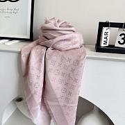 Okify Louis Vuitton Light Pink Wool And Silk Square Scarf 140x140cm - 4