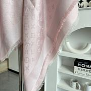 Okify Louis Vuitton Light Pink Wool And Silk Square Scarf 140x140cm - 3