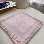 Okify Louis Vuitton Light Pink Wool And Silk Square Scarf 140x140cm - 2