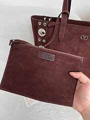 Okify Valentino Garavani Nellcôte Bag In Deep Burgundy Suede 40x30x13cm - 3