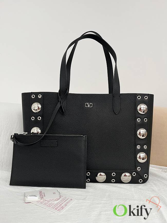 Okify Valentino Garavani Nellcôte Bag In Black Calfskin 40x30x13cm - 1