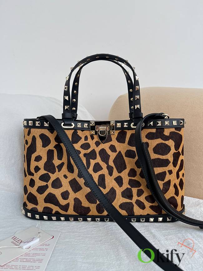 Okify Valentino Garavani Rockstud Leopard Large Bag 32x29x7cm - 1
