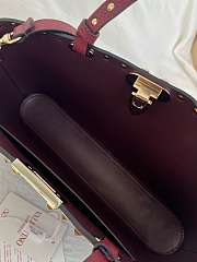 Okify Valentino Garavani Rockstud Large Bag In Dark Red 32x29x7cm - 3