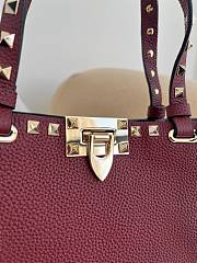 Okify Valentino Garavani Rockstud Large Bag In Dark Red 32x29x7cm - 5
