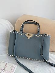 Okify Valentino Garavani Rockstud Large Bag In Blue 32x29x7cm - 2