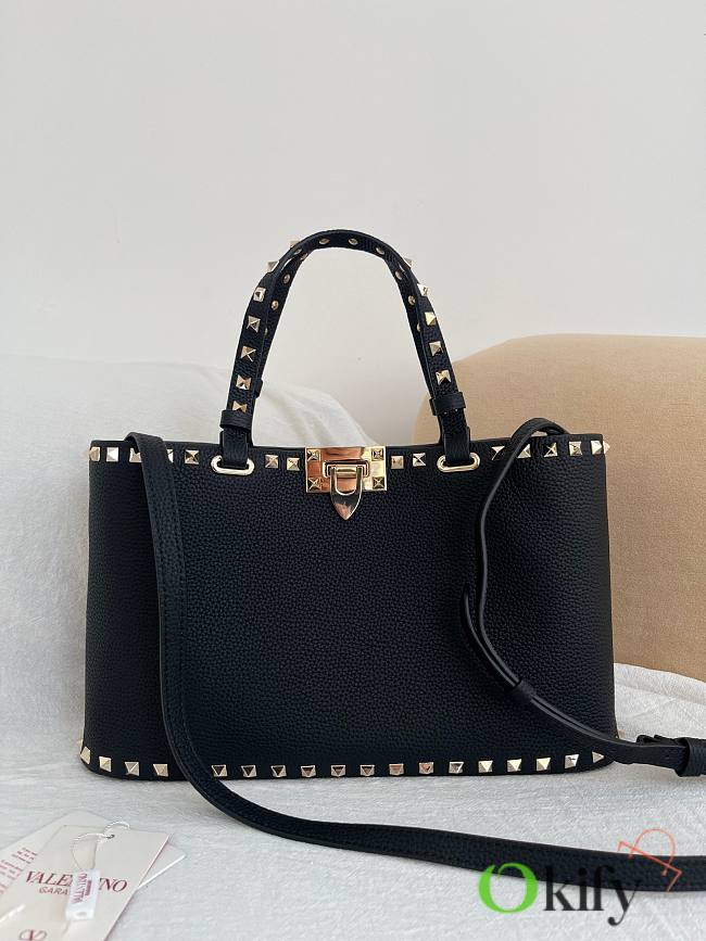 Okify Valentino Garavani Rockstud Large Bag In Black 32x29x7cm - 1