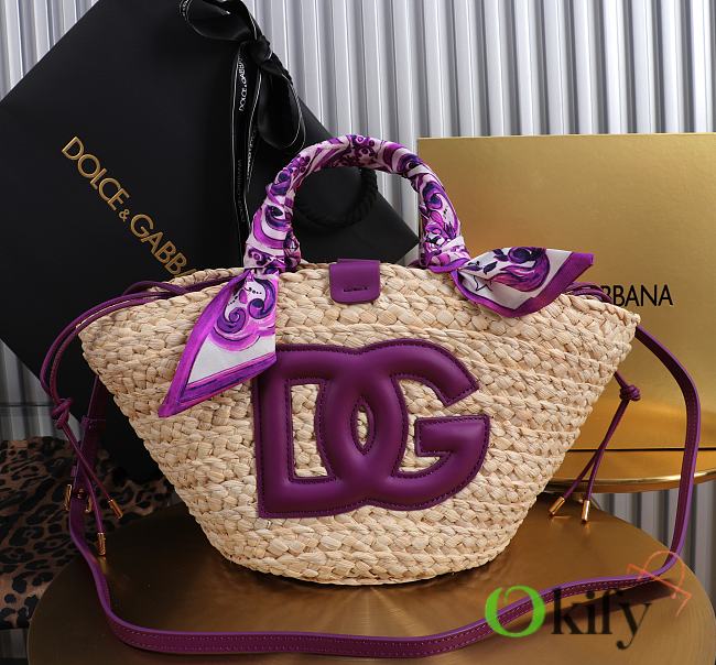 Okify Dolce & Gabbana Kendra Bag In Dard Purple With Strap 35x28x16cm - 1