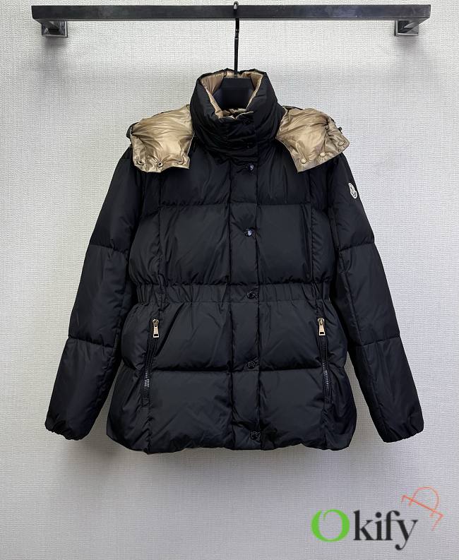 Okify Moncler Parana Black Waisted Down Jacket For Women  - 1
